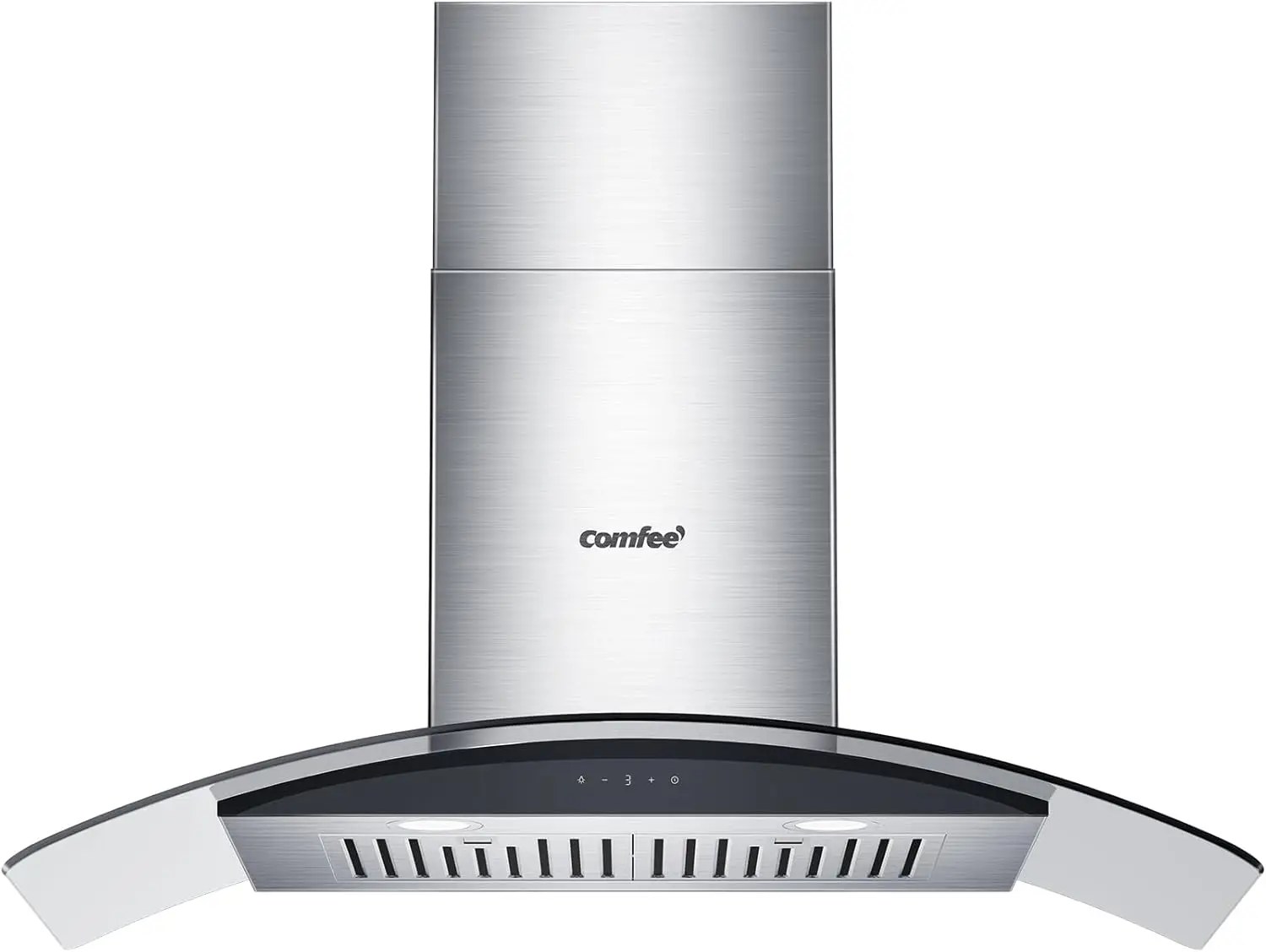 Glass Range Hood 36 Inch 450  3 Speed Gesture Sensing &Touch Control Panel Stainless Steel Kitchen Ductless