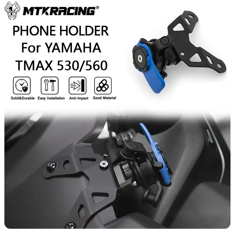 MTKRACING-Soporte de teléfono móvil para motocicleta, accesorio para YAMAHA TMAX 530/560, 2017-2021, navegador Gps