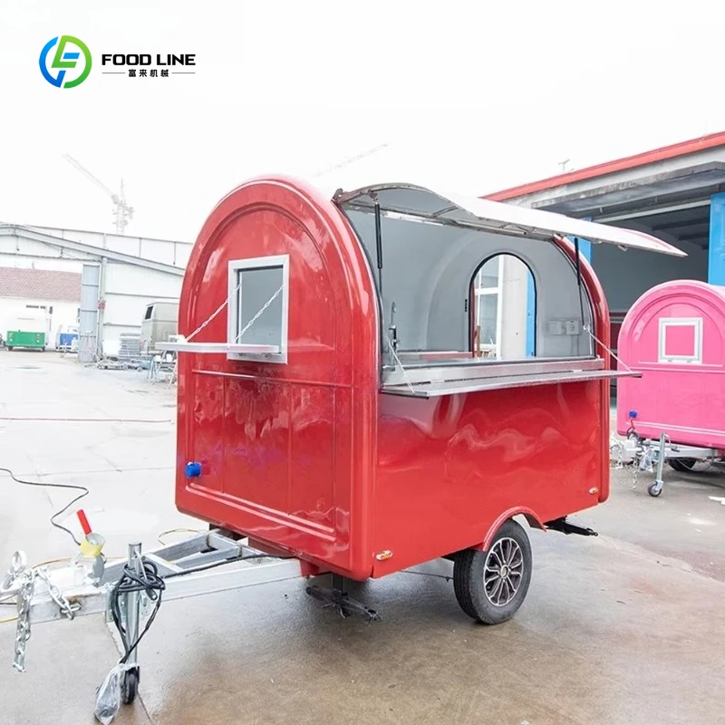 

Mobile Food Truck with Full Kitchen Concession Mini Portable Food Trailer Dessert Cart Coffee Kiosk for Sale