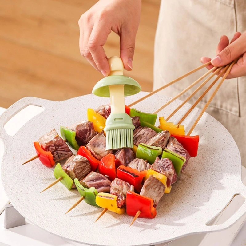 

Пищевая кухонная масляная щетка, силиконовая щетка, бытовая, устойчивая к высоким температурам, встроенное стекло, специальная выпечка для барбекю