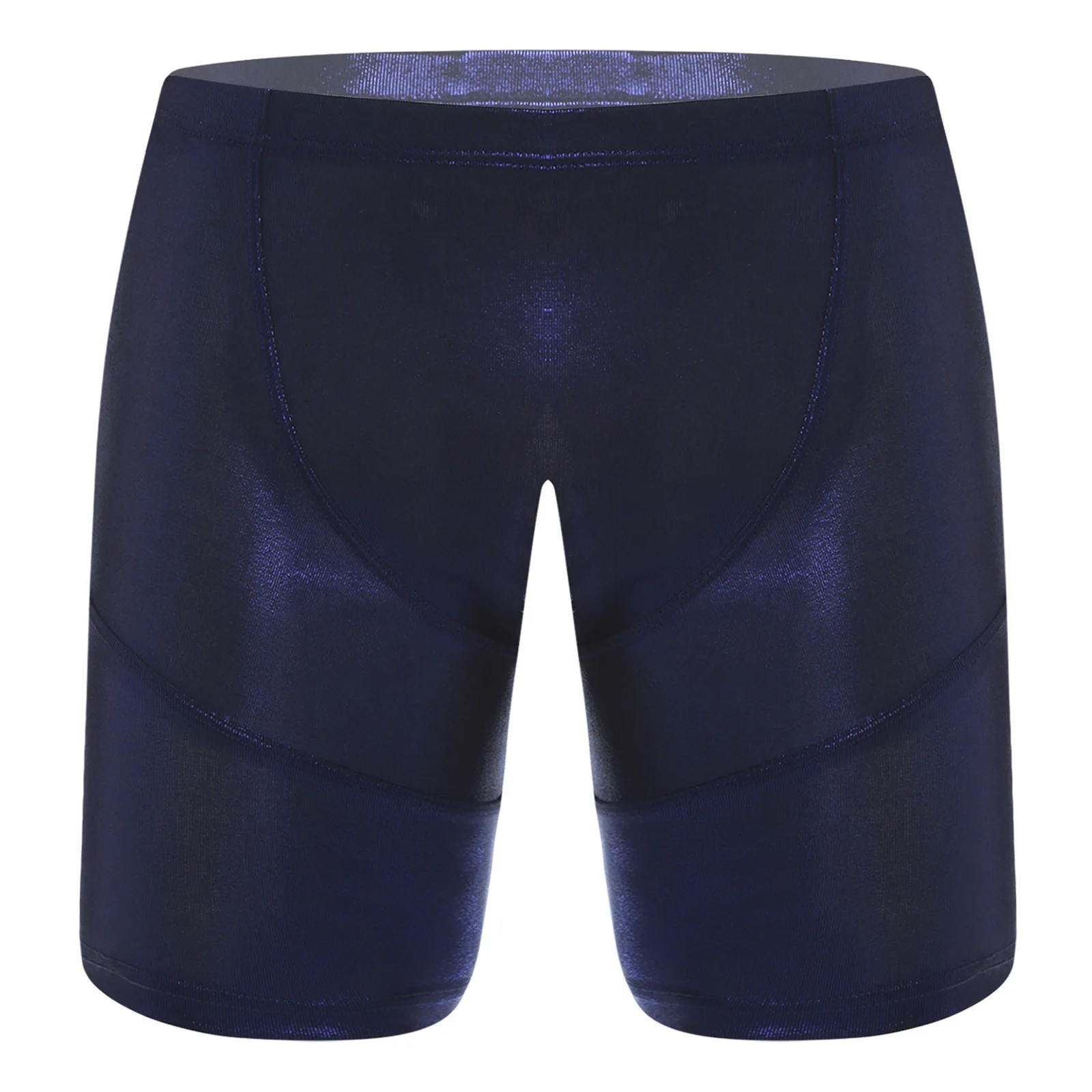 

Swimwear Mens Slim Fit Biker Swim Shorts Swimsuit Metallic Shiny Swimming Trunks Shorts Quick-drying Compression Beach Shorts