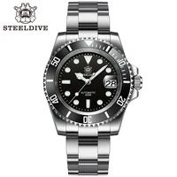 SD1953 STEELDIVE marca bisel cerámico 41mm Steeldive 30ATM resistente al agua NH35 reloj de buceo automático para hombre con cierre fresado