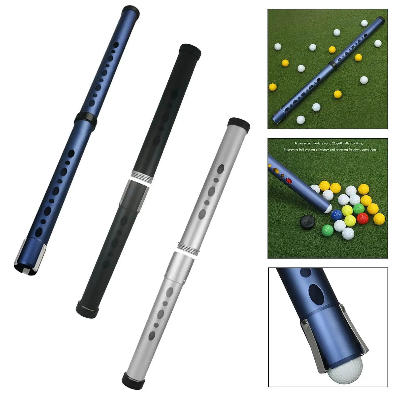 

Golf Ball Retriever Hold 21 Balls Lightweight Golf Accessories Ball Shagger Golf Ball Collector for Practice Outdoor Exercise