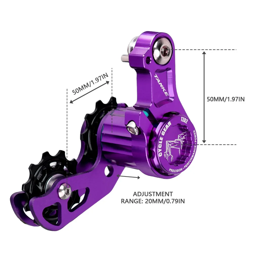 TANKE Single Speed Chain tensioner Aluminum Alloy Dropout Mount Sealed Spring Anti-Bounce 20mm Adjustable MTB Bike Guide TZ02