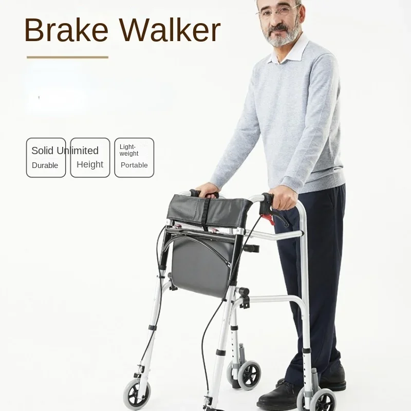 For Elderly Walking Walker Trolley with Wheels and Seat with Handbrake Walking Aid