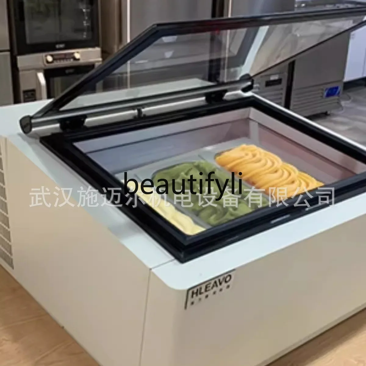 アイスクリーム陳列キャビネット アイスクリーム冷凍庫 小型スチール製キャノン 卓上屋台 商業用ハードバーカウンター