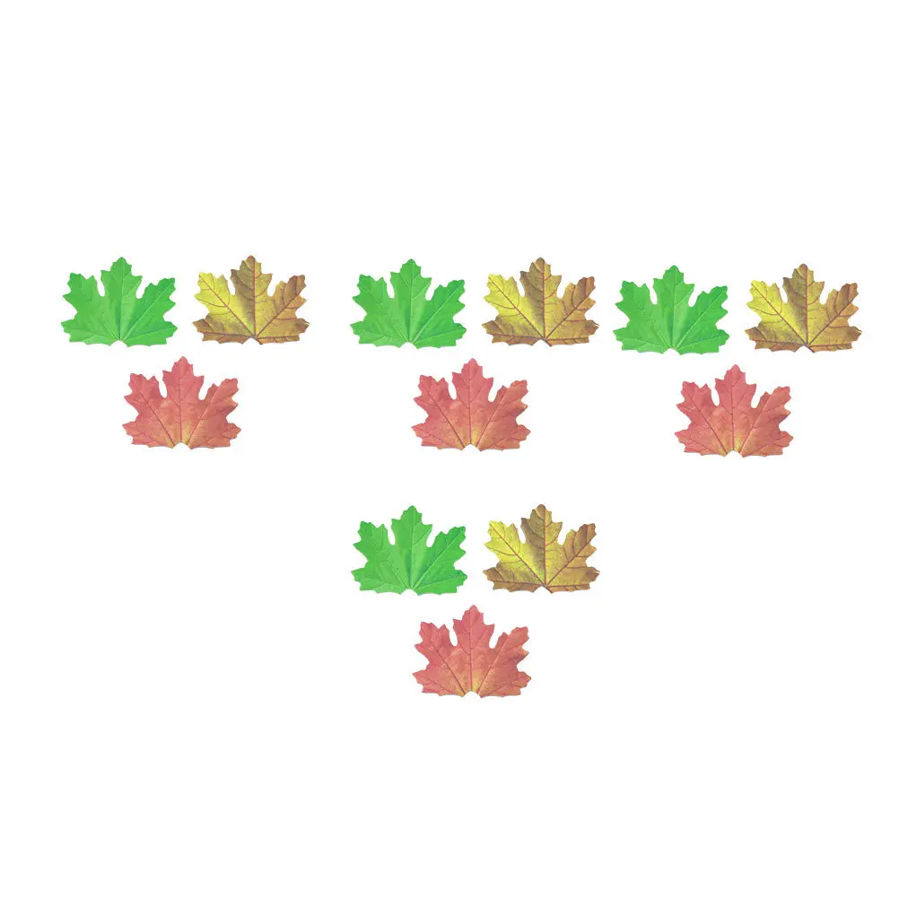 

12Pcs Maple Leaf Memo Pads Premium Paper Reusable Flexible Glue Portable Message Stickers for School Office Use