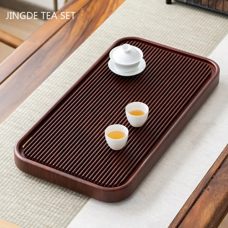 Whole Solid Wood Tea Tray Large Size Chinese Wooden Trays Decorative Drainage Type Tea Board High-end Tea Set Accessories