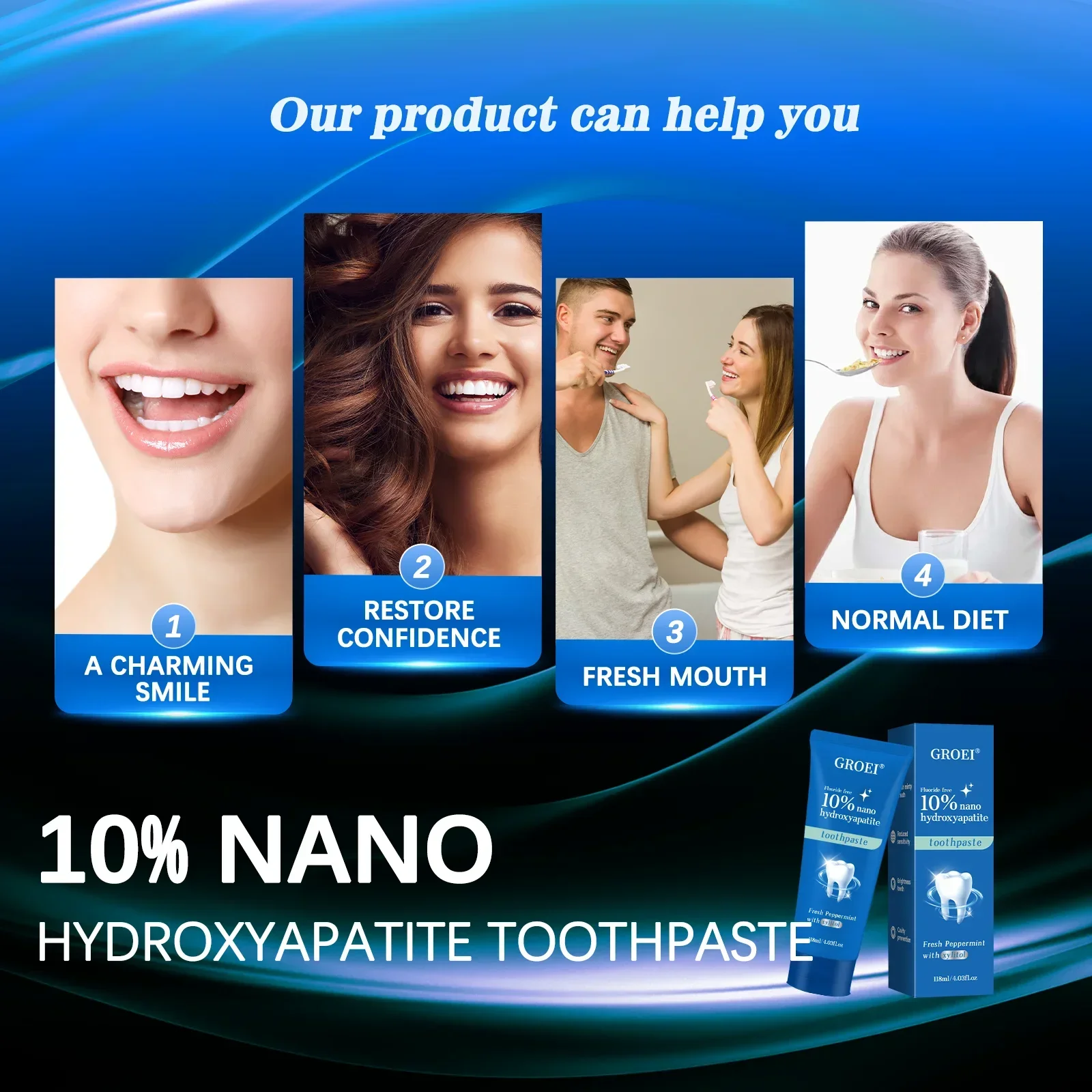 Cavity Prevention Xylitol Toothpaste - Freshens Breath, Protects Sensitive Teeth & Enamel. Enhances Tooth Strength & Durability. - view 6