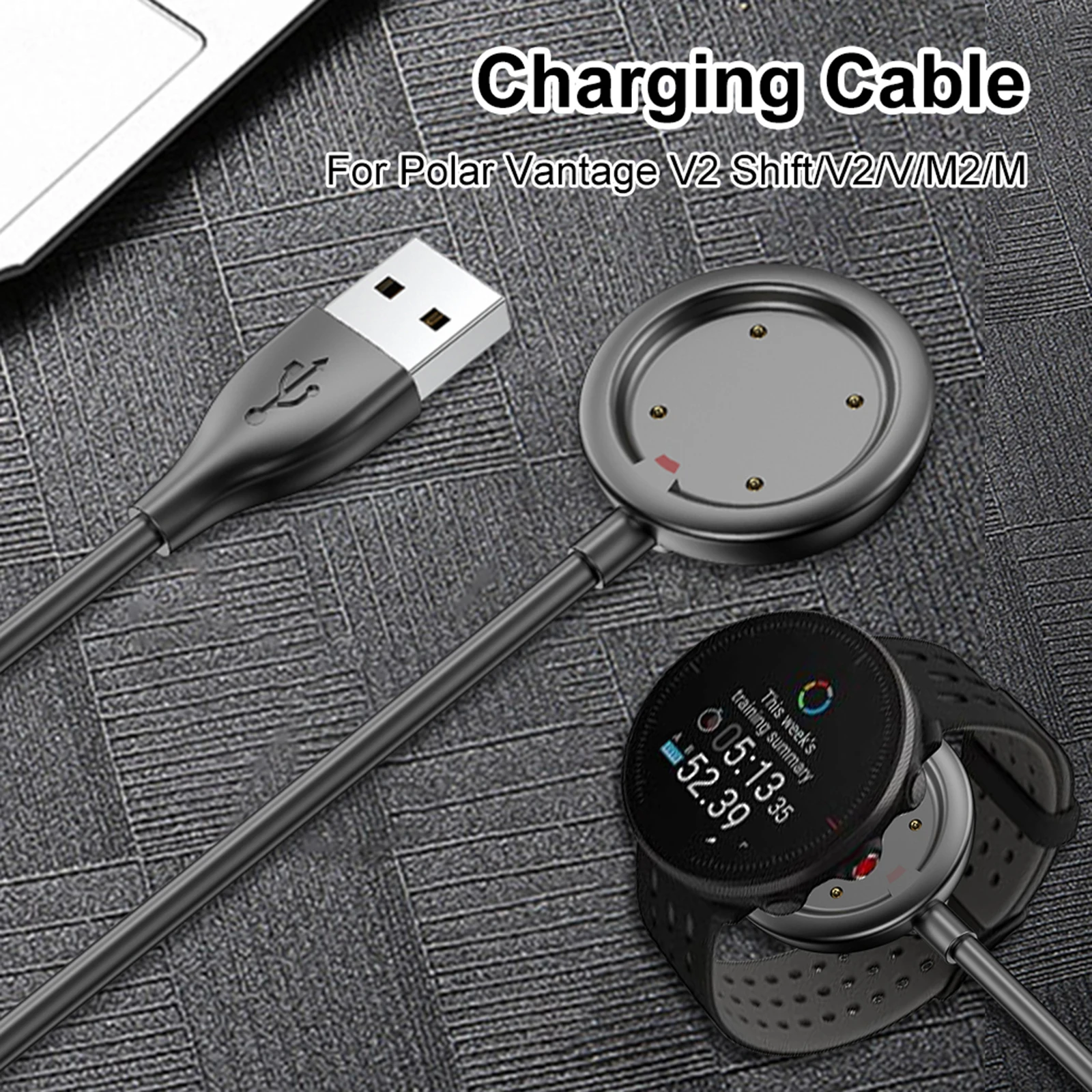 3.3 FT Smart Watch USB Charger Replacement USB Charger Charging Dock Cable for POLAR Vantage V/Vantage M/ POLAR GRIT X/Ignite