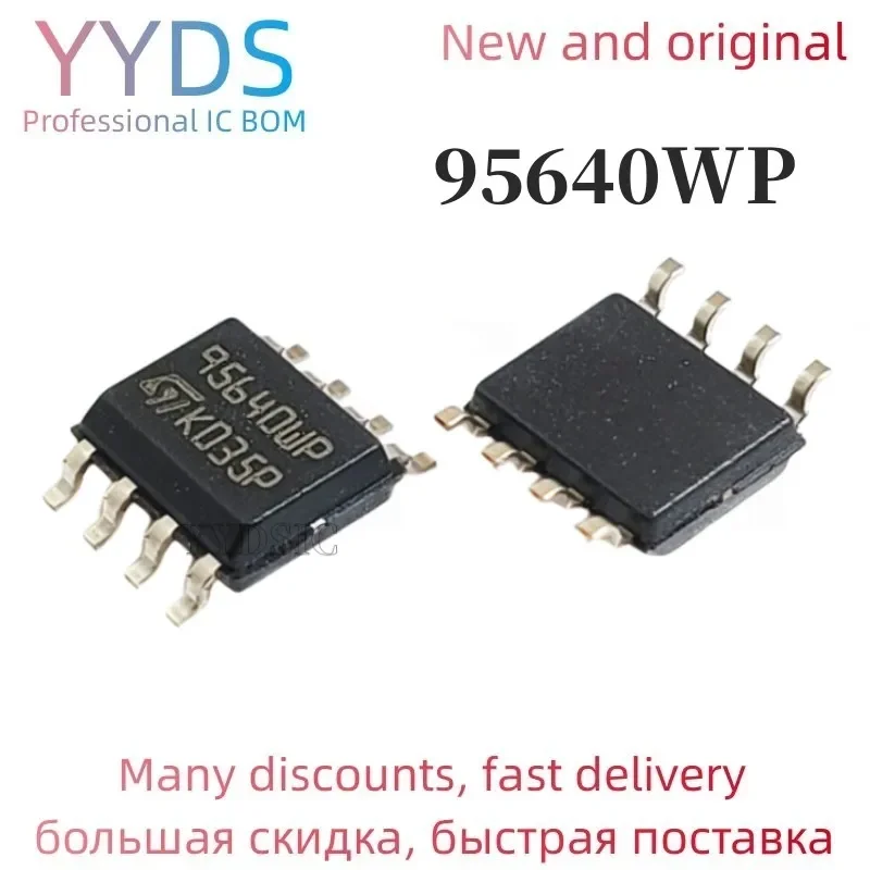 M95640-WMN6TP SOP8 95640 SOP 95640WP SOP-8 SMD M95640 Original novo, 10 peças