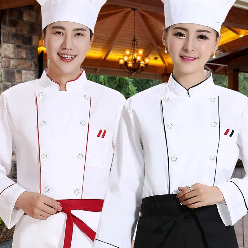 

Chef Uniform Long Sleeve Autumn and Winter Chef Overalls Short Sleeve Hotel Restaurant Kitchen Canteen Uniform