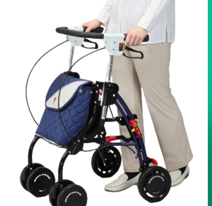 The elderly trolley can be easily folded and the elderly can drive the shopping cart