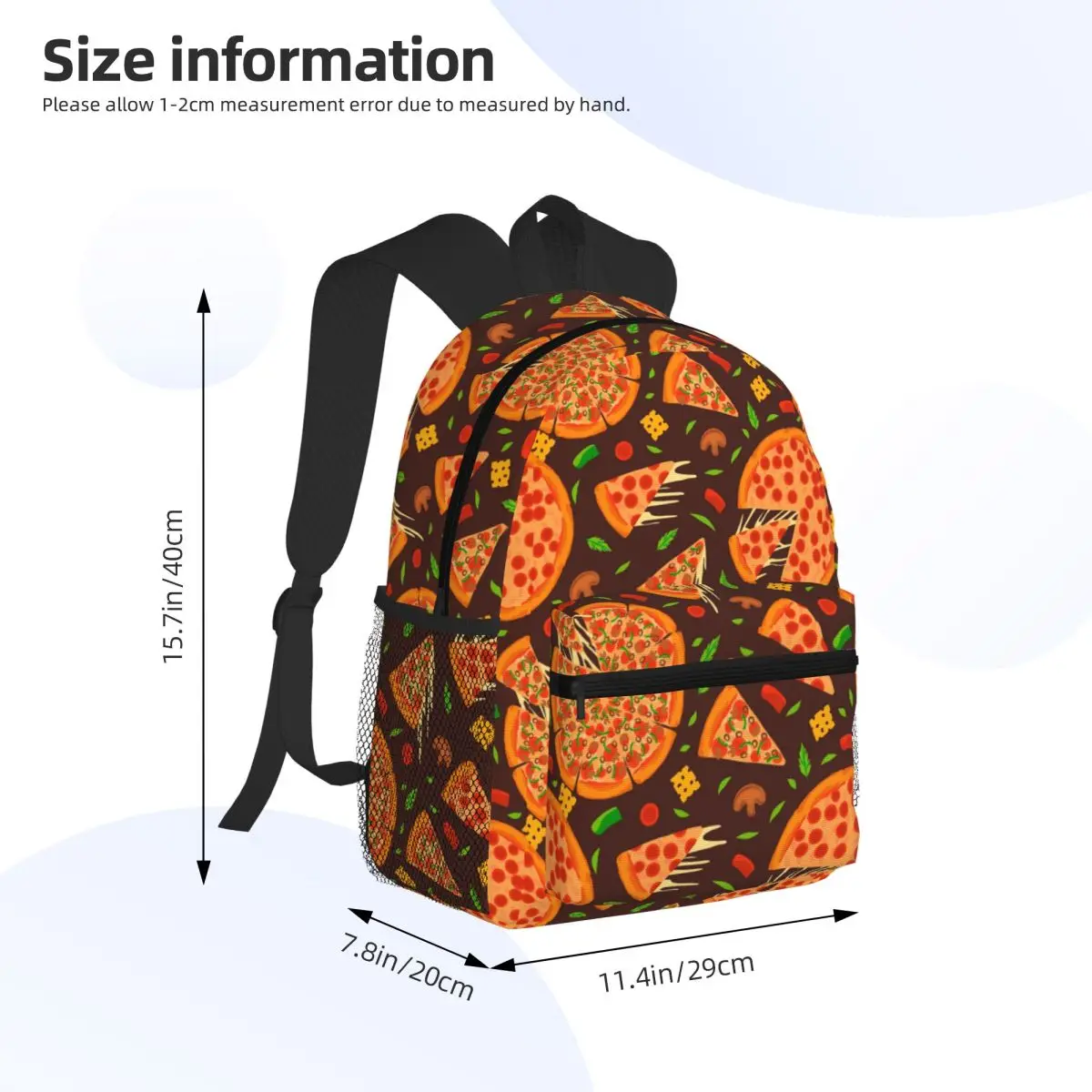 Pizza Party Student Backpack School Bag Hiking Travel Daypack for Men Women Bookbag Shoulder Bags