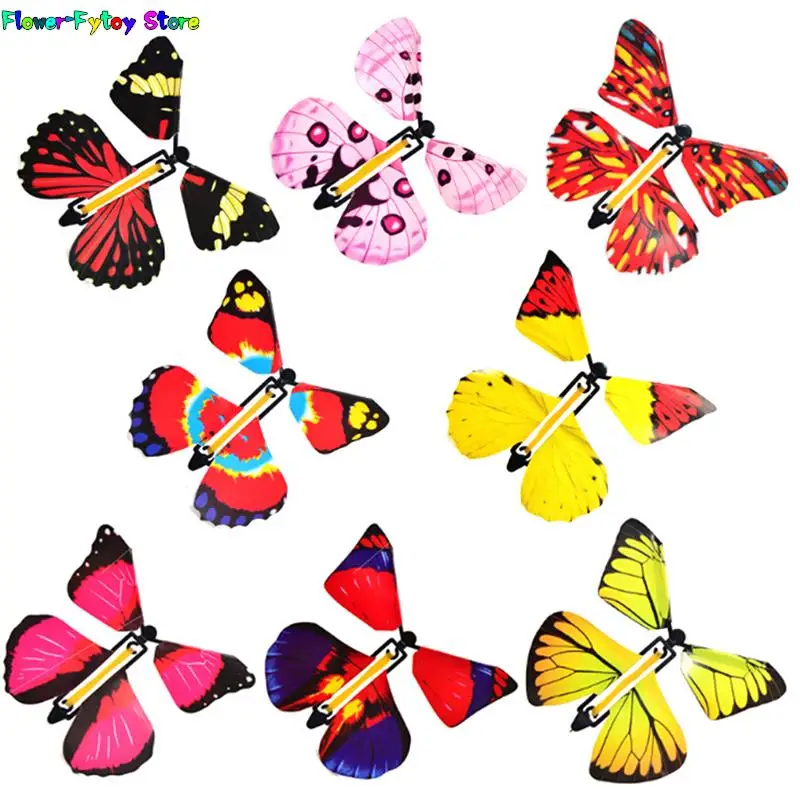 1-10Pcs Magic Butterfly flying Card Toy with Empty Hands Butterfly Wedding Magic Props Magic Tricks Outdoor Toy Color Random