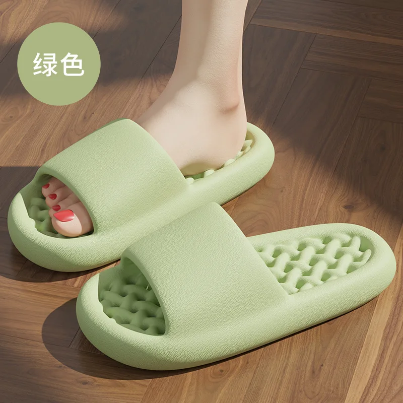 Bathroom bath anti-slip slippers all-season indoor home leakage quick-drying thick-soled massage breathable cooling slippers