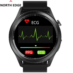 NORTH EDGE ECG Smart Watch Men IP68 Tempearture Blood Oxygen Pressure Sports Fitness Tracker Watches Bluetooth For Android IOS