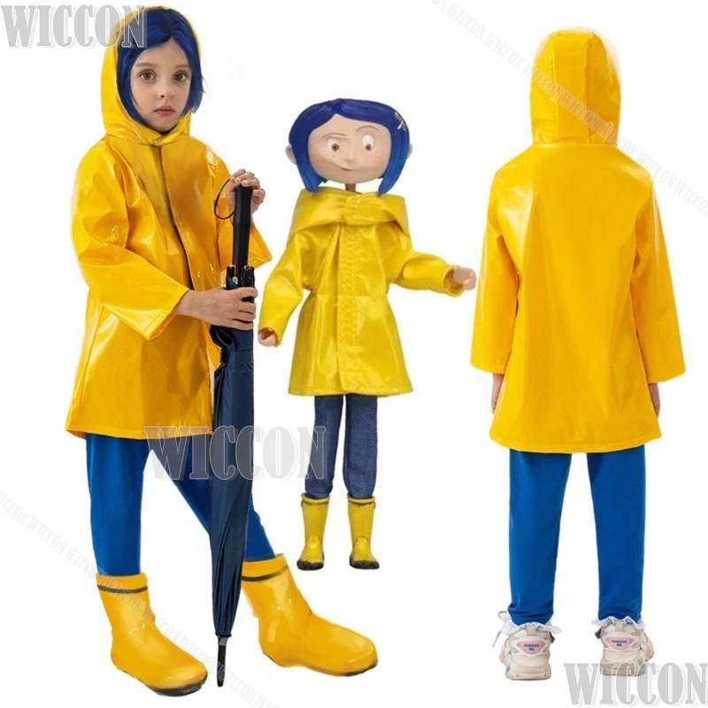 Caroline Ghost Mama Mother Coraline Kids Costume Girls Cosplay Uniform Carnival Holloween Party Clothing Dress Up Birthday Gift