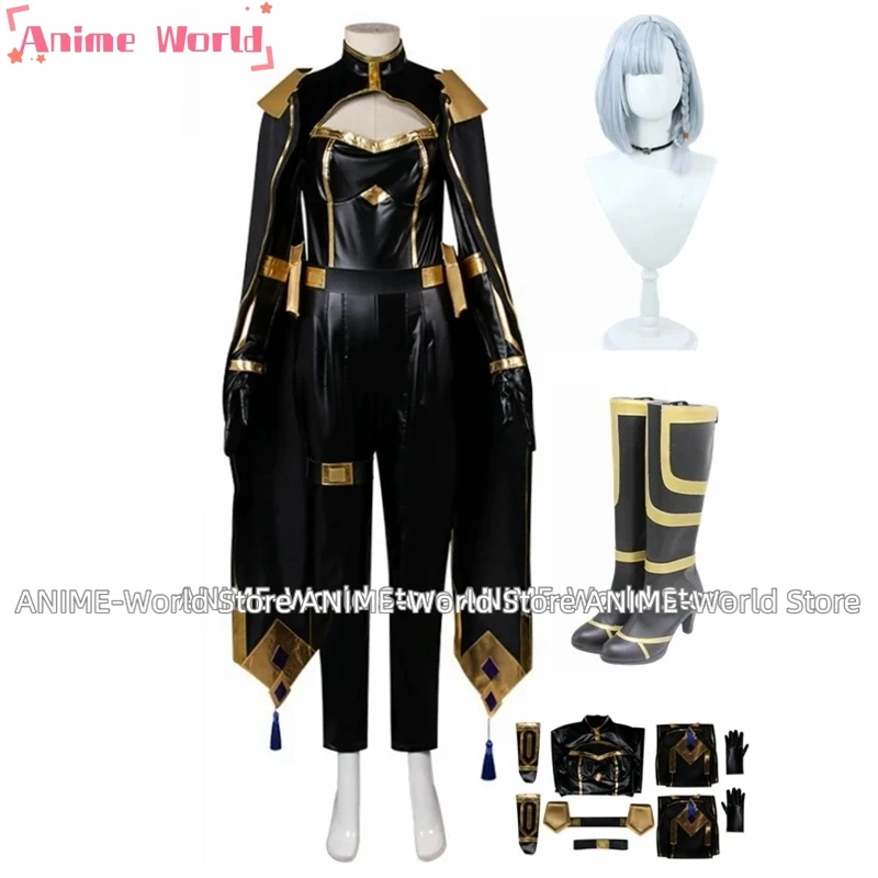 《Custom size》Anime Beta Cosplay Costume Uniform Wig Shoes Seven Shadows  Women Halloween