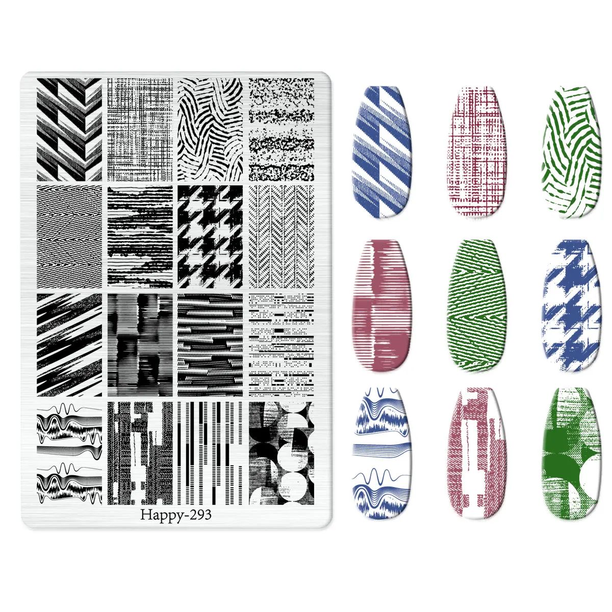 Cartoon character Flowers Nail Stamping Plates Elegant Grid Rose Daisies Nails Art Templates Tulip Floral Nail Art Stencils