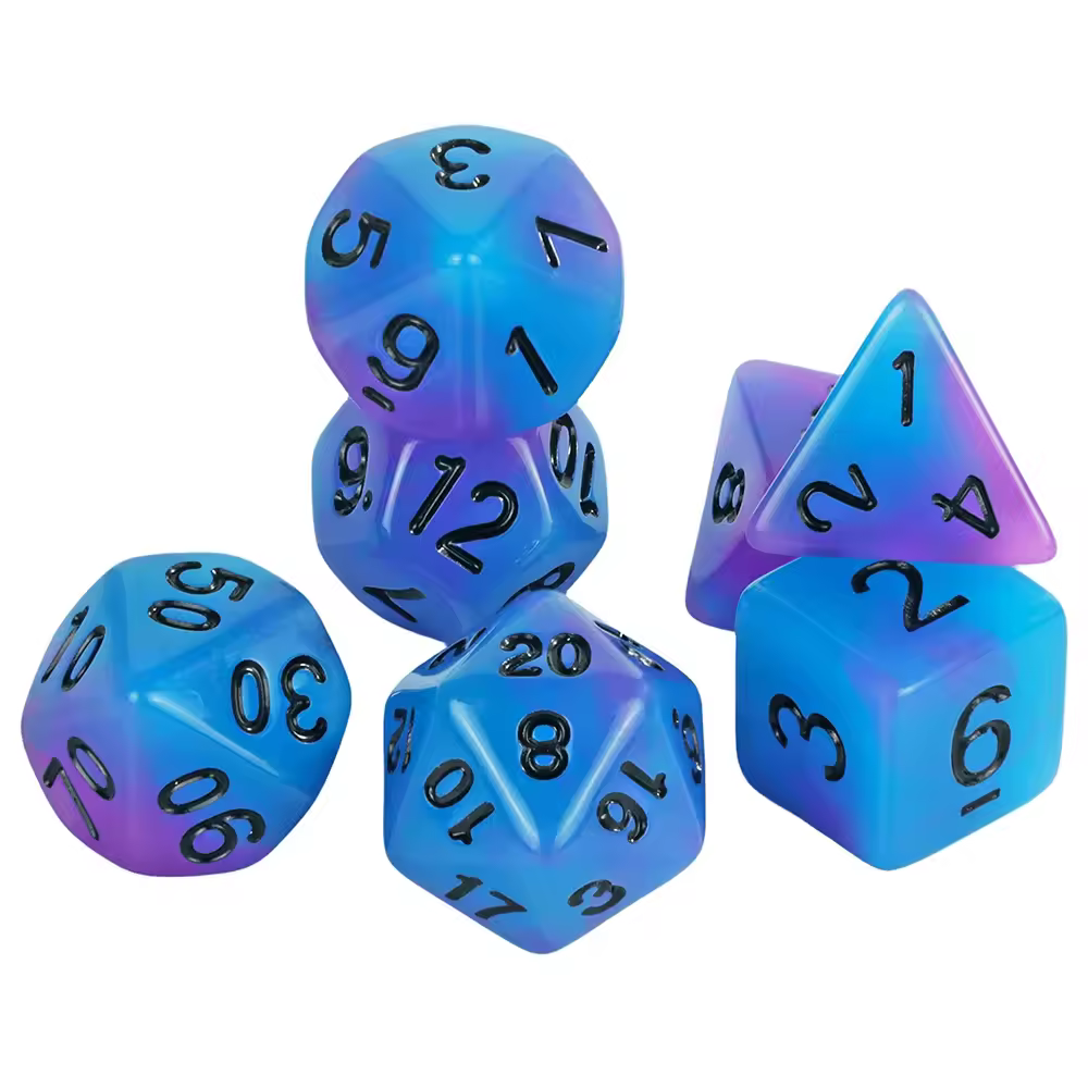 Juego de dados poliédricos Dados D&D que brillan en la oscuridad, perfectos para DND, RPG y otros juegos