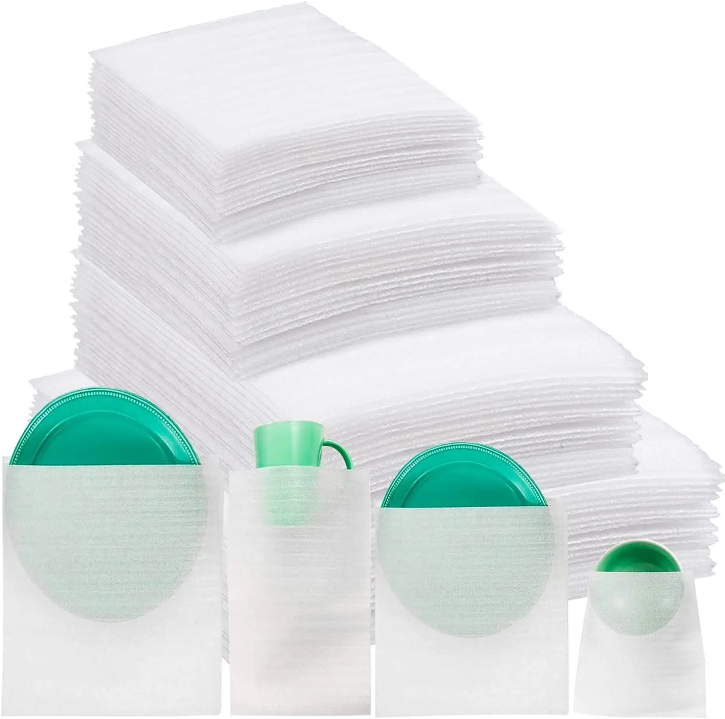

Foam Pouches & Foam Wrap Sheets, 80 Count Cushioning for Moving, Shipping, Packaging, Storage - Protect Dishes, Furniture