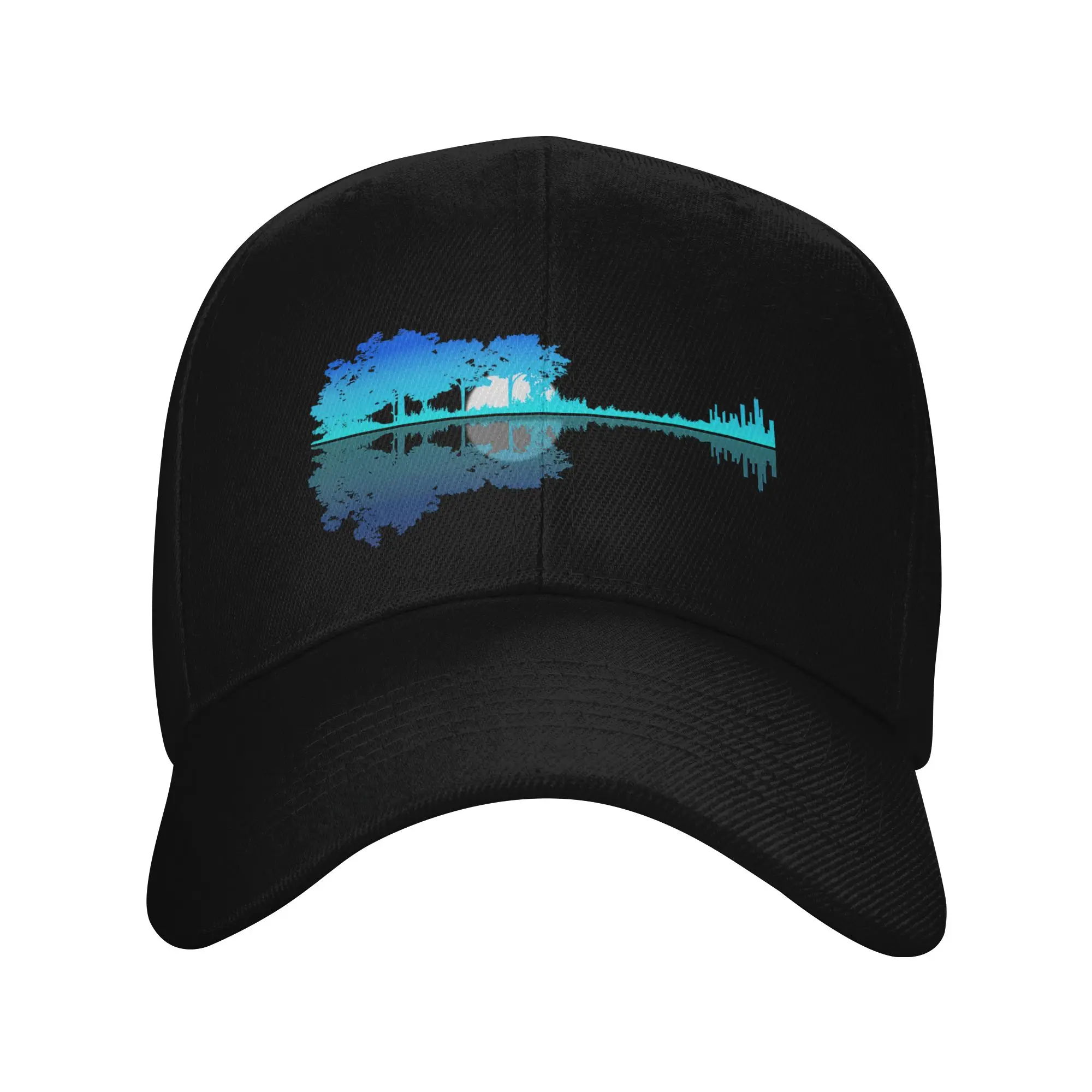 Guitar Lake Shadow Love Guitar Musician Baseball Cap  Casual Men Women Hip Hop Hats Breathable Print Running Baseball Caps Gift