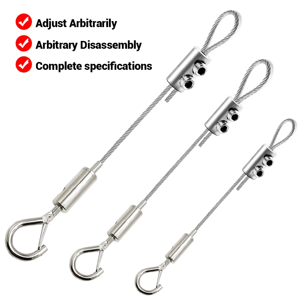 

304 Stainless Steel Self-Locking Hook and Wire Lock Hanging Device With Adjustable Advertising Board and Art Gallery Suspension