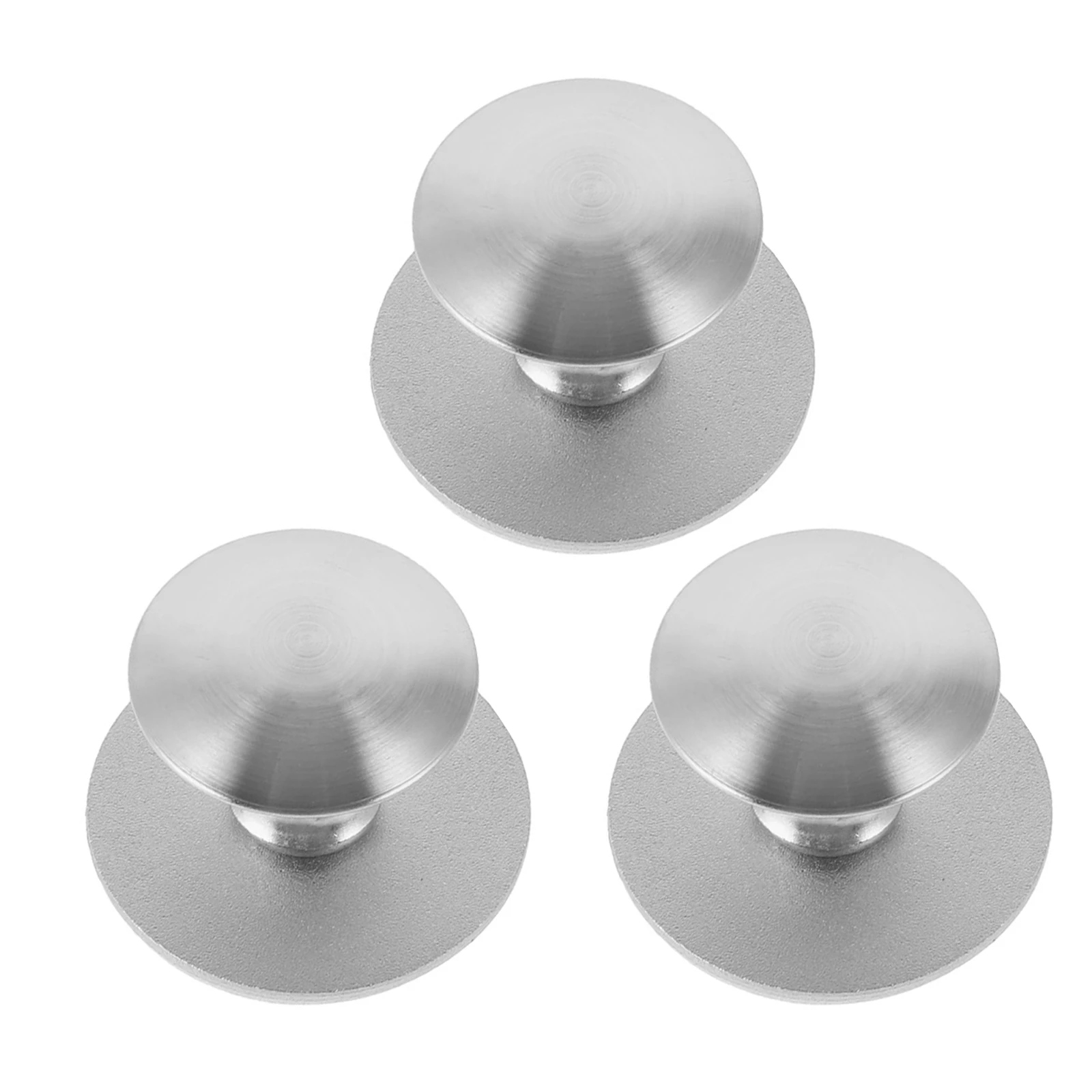 

3Pcs Stainless Steel Self Adhesive Cabinet Knobs - No Punching Peel Stick Drawer Handles for Closet Sliding Panels - Modern