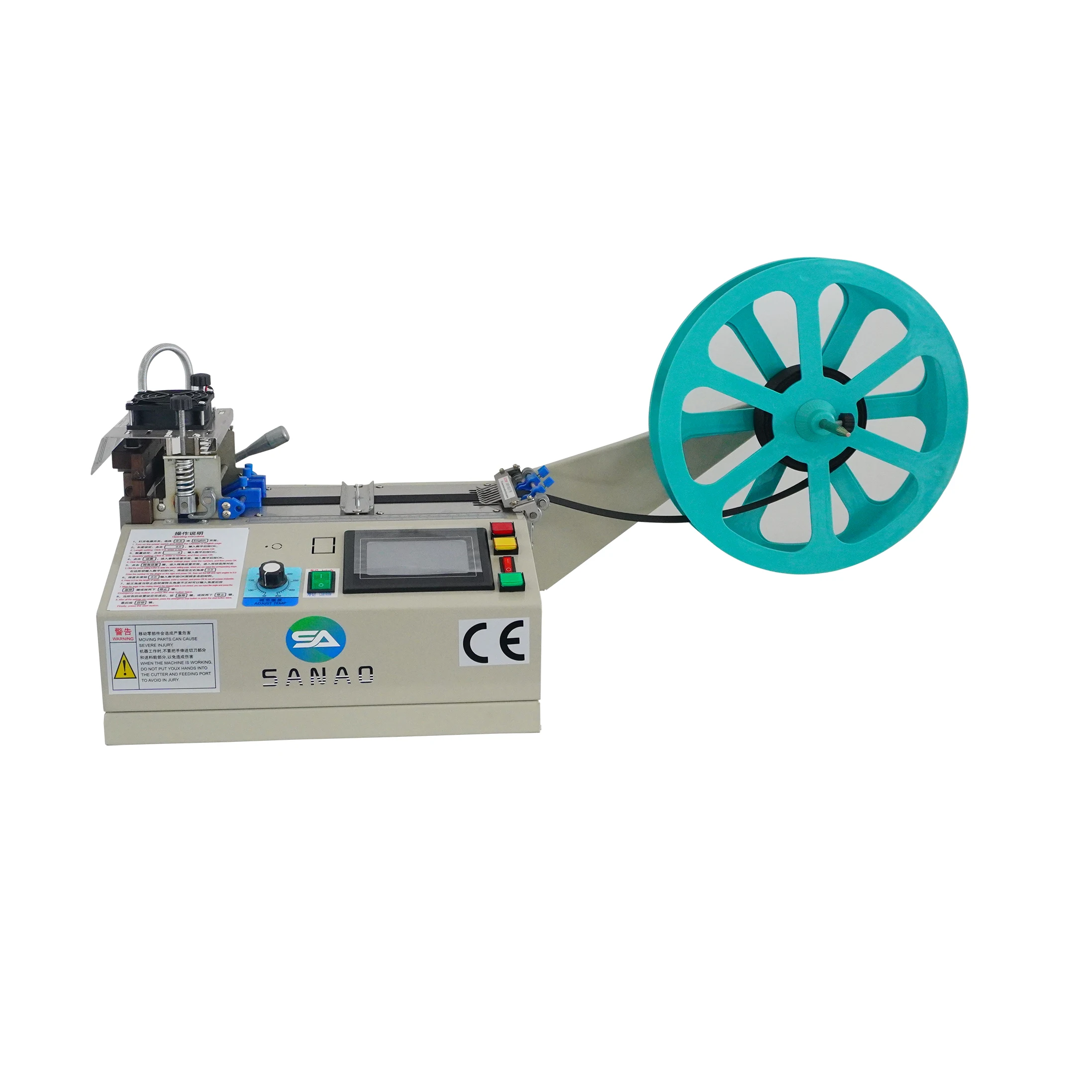 

Cutting Speed 100-120 Pcs/min Rotary Angle Hot And Cold Blade Webbing Tape Cutting Machine