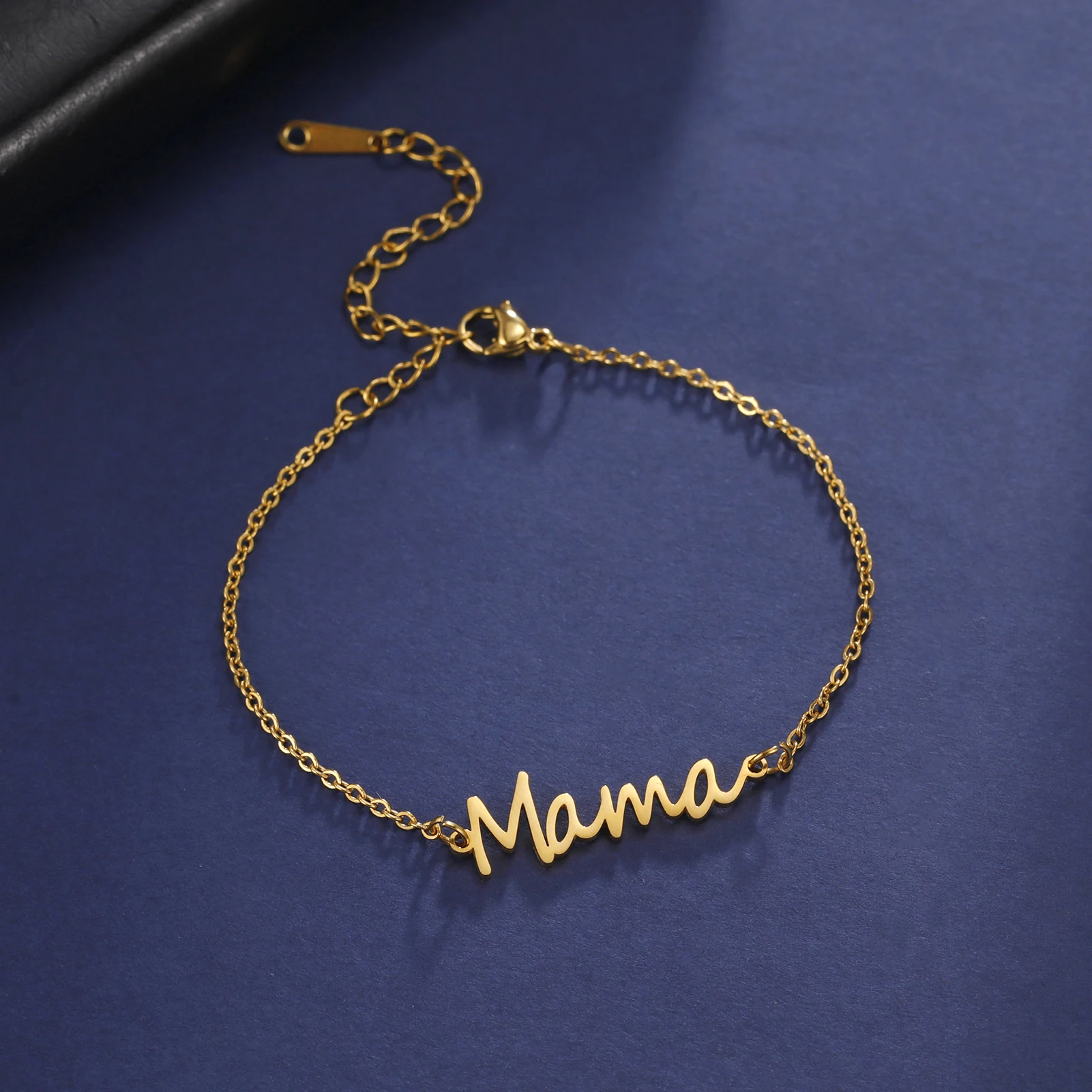 Unift Mama Bracelet for Mom, Gold & Steel Chain Jewelry
