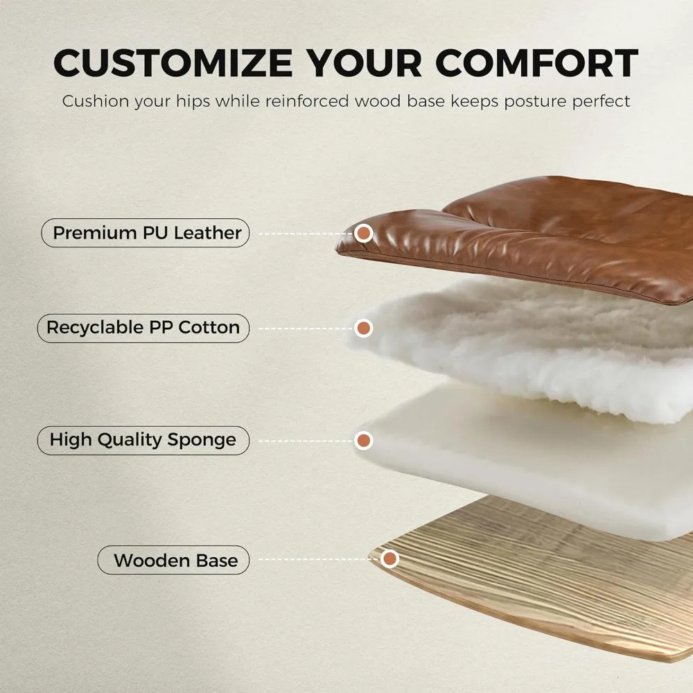 كرسي مكتب منزلي كرسي مكتب مريح، كرسي مكتب مريح كرسي تنفيذي جلدي منتصف القرن عتيق 360 °   دوار