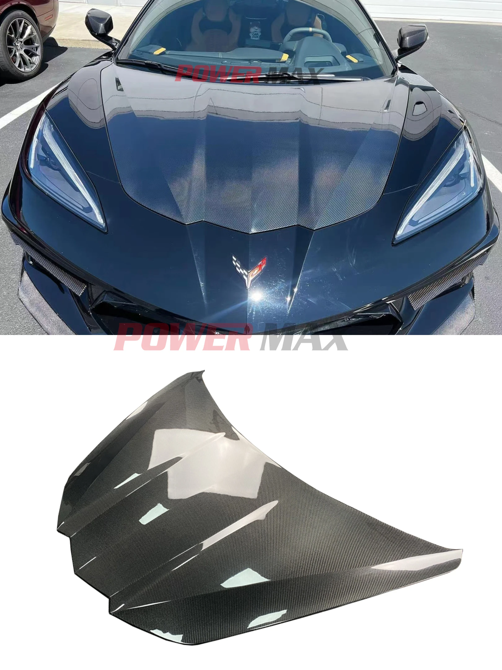 Carbon Fiber Accessories Front Hood For Chevrolet Corvette C8 OE Style Bonnet