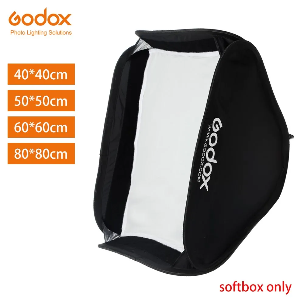 Godox 40x40cm 50x50cm 60x60cm 80x80cm Foldable SoftBox Speedlite Flash Softbox For S-type Bracket Fit Bowens Elinchrom Mount