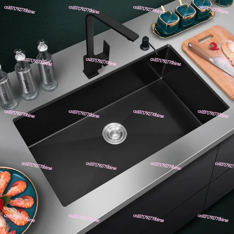 

304 Stainless Steel Kitchen Sink Home Improvement Single Tank Undercounter Basin Dishwasher with Drain Accessories