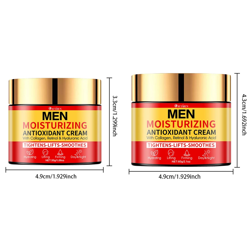 SUYARUN Men's Firming Anti-Aging Face Cream - Intense Hydration, Fast-Absorbing & Oil-Free Formula for All Skin Types.