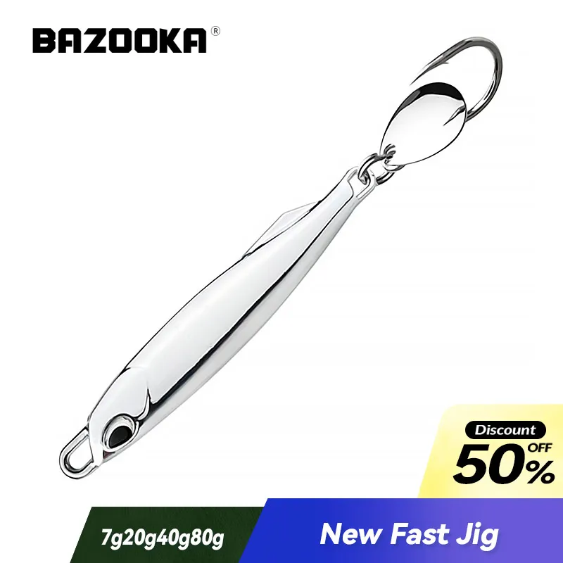 

Bazooka 7g-80g Electroplated Iron Plate Hard Bait Rotating Sequin Mackerel Portable Long Casting Simulation Tac Fishing Lure Se