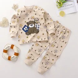 Cotton Boys Girls Sleepwear Suits Autumn Spring Newborn Underclothes 2pcs Kids Clothes Set Toddler Kids Pajamas