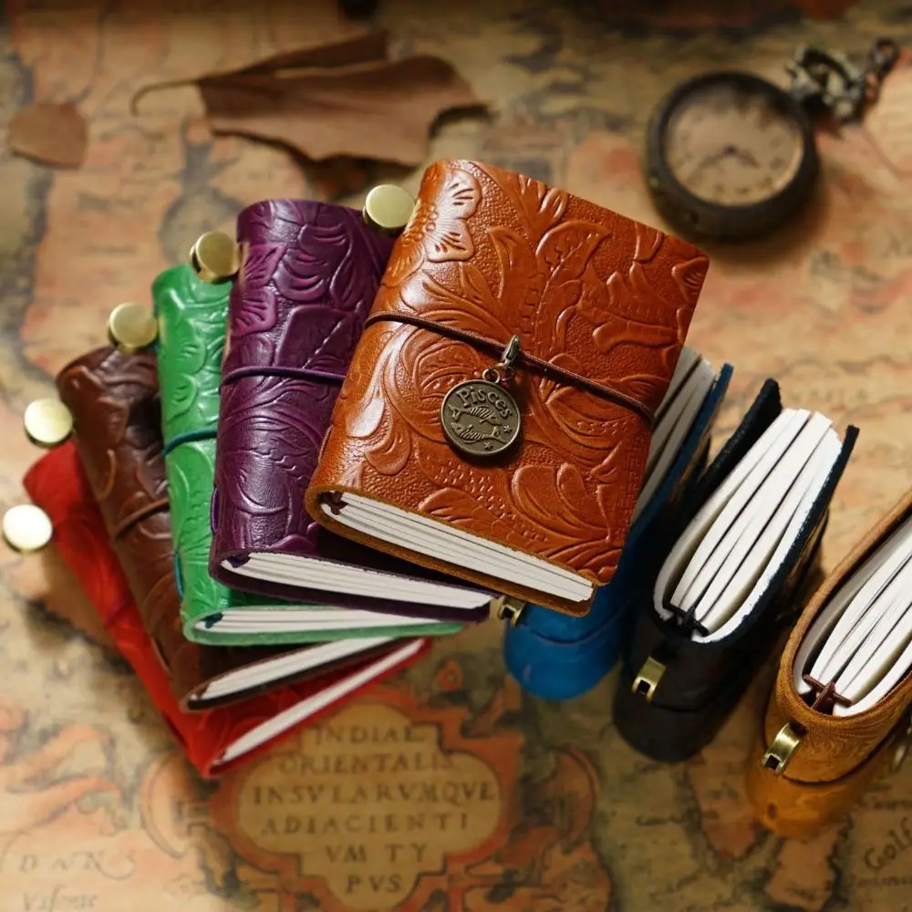 Portable Writing Cowhide Cover Sketchbook Sketching Leather Traveler Notebook Handmade DIY Diary Notebook Journal