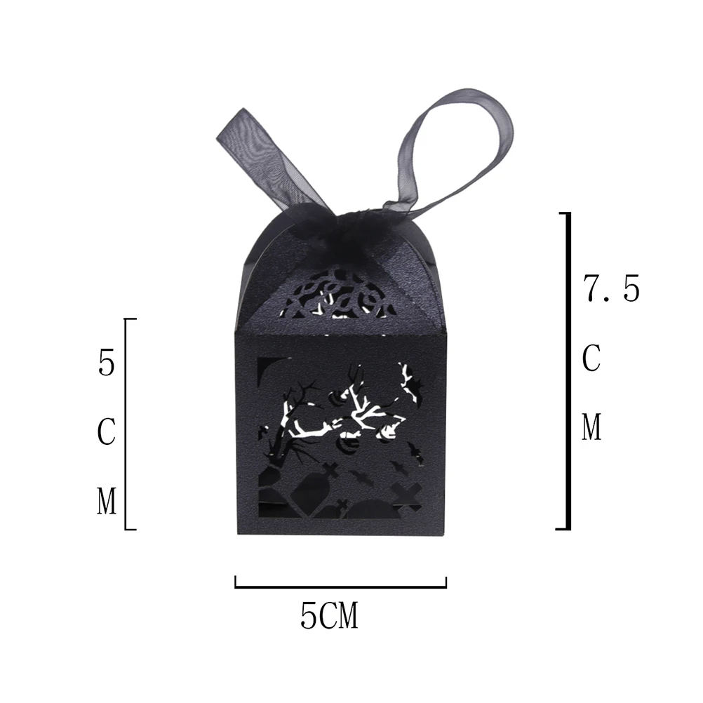 

50pcs Candy Box Halloween Party Treat Container Hollow Paper Dessert Gift Boxes Lightweight Safe Environmental Friendly Novelty