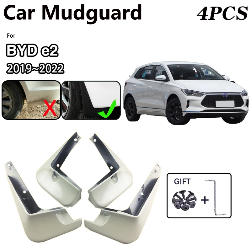 

Car Rear Wheel Mudguards For BYD e2 Accessories 2019~2022 2021 Spray Baking Paint MudFlaps Fender Protect Auto Mud Guards Flaps