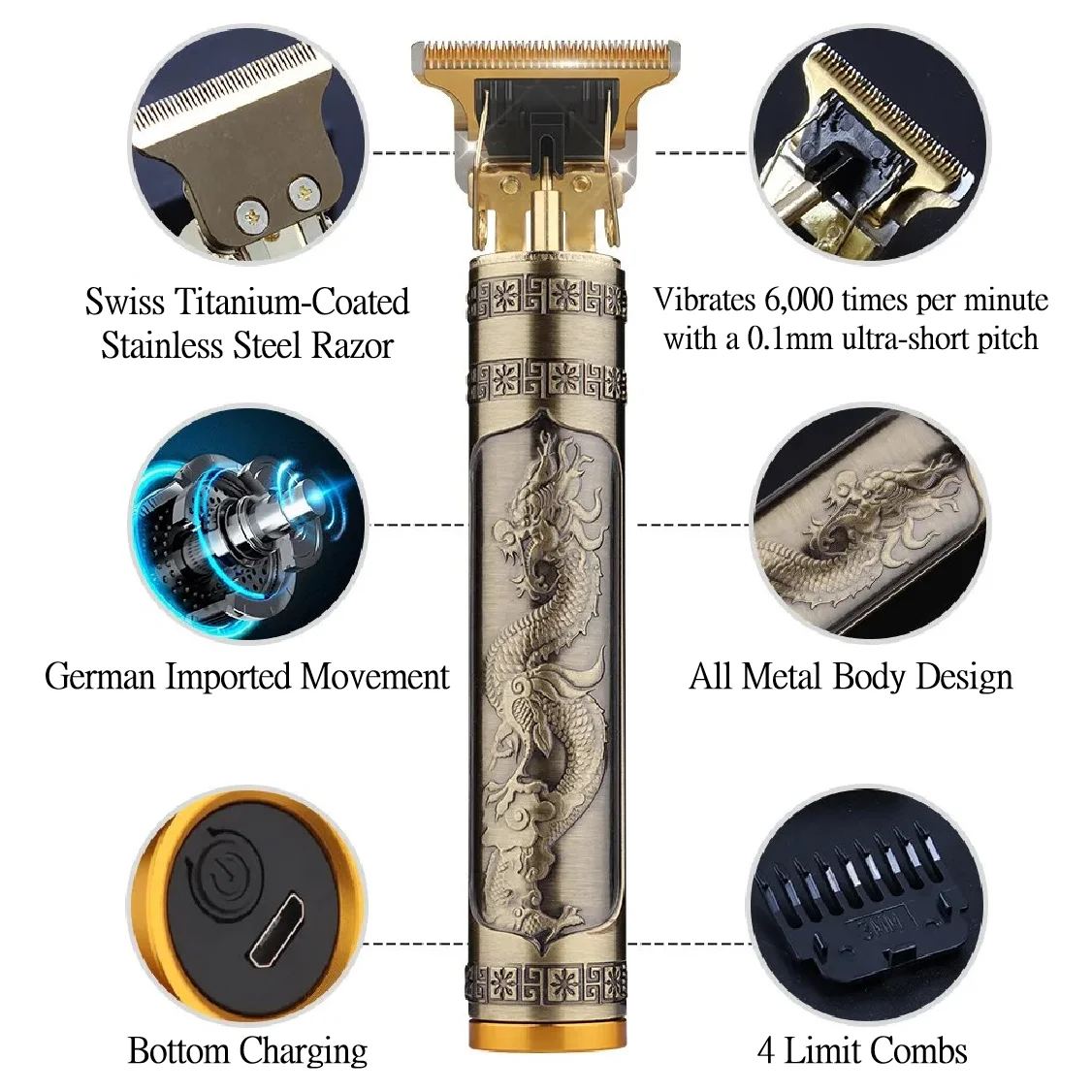 Dog Professional Hair Clipper Electrical Grooming Trimmer for Pets USB Rechargeable Cat Shaver Animals Haircut Machine