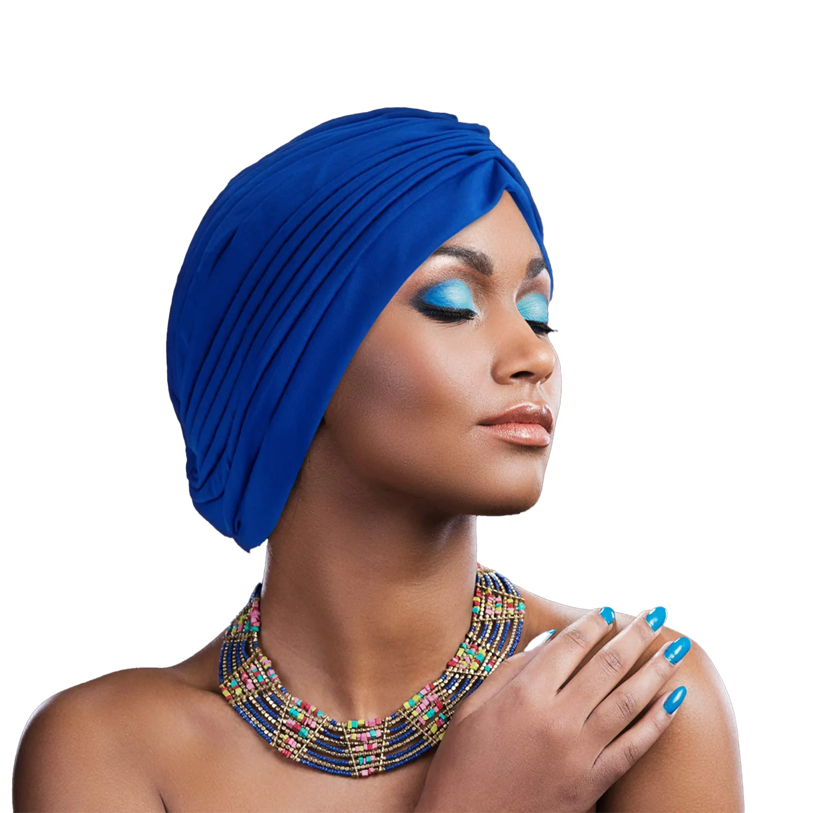 Women Stretch Turban Head Bonnet Cover Twisted Pleated Headwrap Assorted Colors Hair Cover Beanie Hats for Women