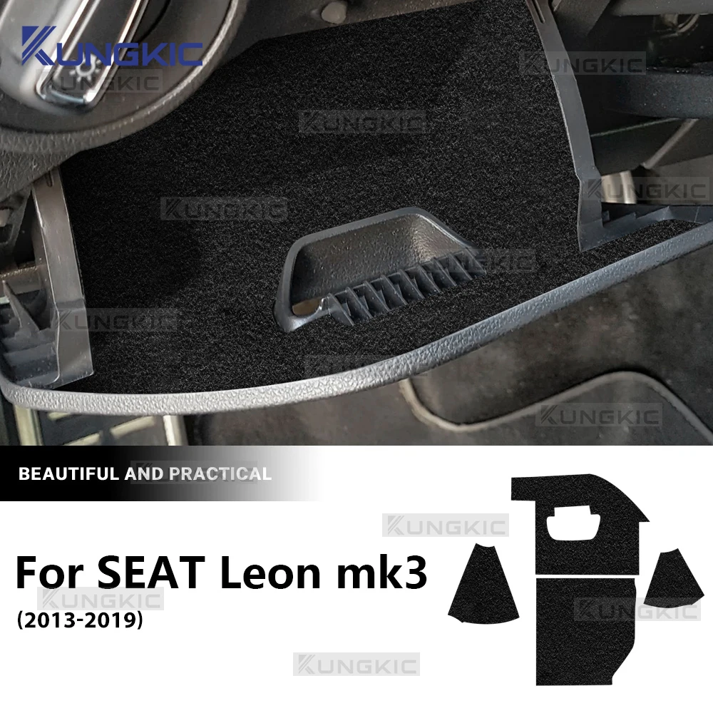 

Premium Suede Car Driver's Toolbox Sticker Interior For Seat Leon MK3 2013 2014 2015 2016 2017 2018 2019 Trim Accessories