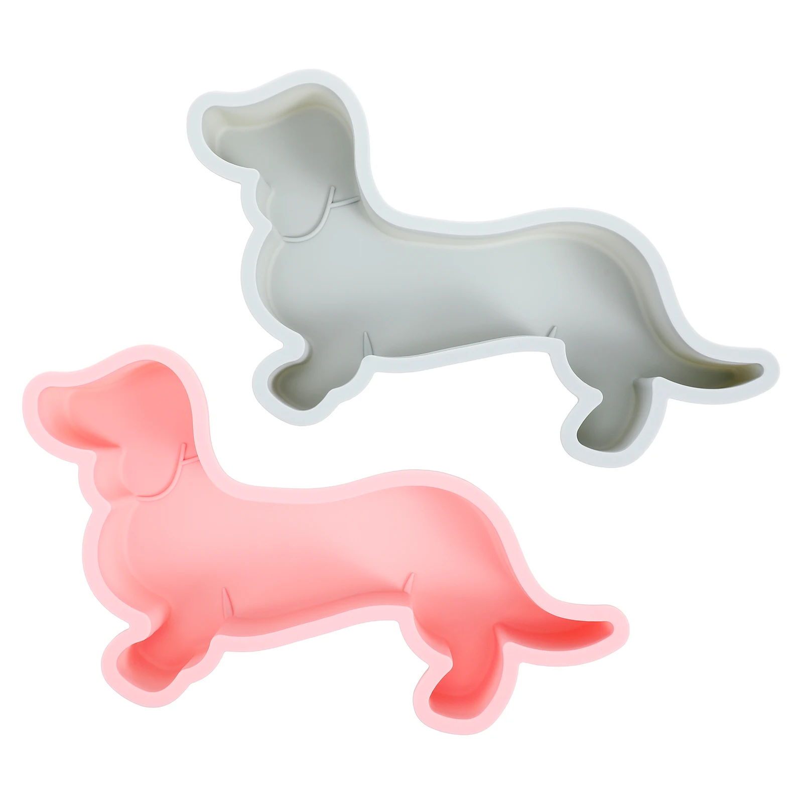 

2pcs Baking Dog Shape Non-Stick Cake Chocolate Candy Mousse Pudding Diy Tool For Birthday Party Kids Cooking Baking Supplies