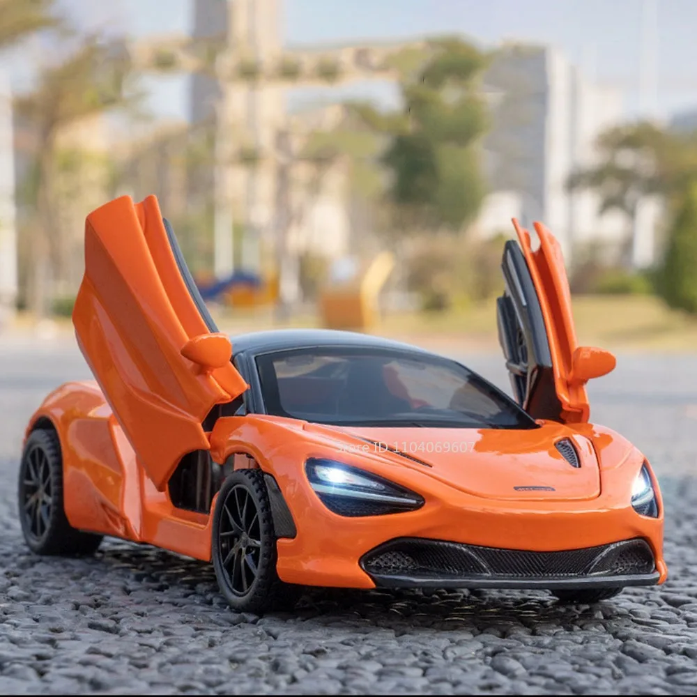 1:32 720S 765LT Toy Sports Car Models Alloy Diecast Mini Supercars Sound Light Doors OPened Pull Back Collection for Child Gifts