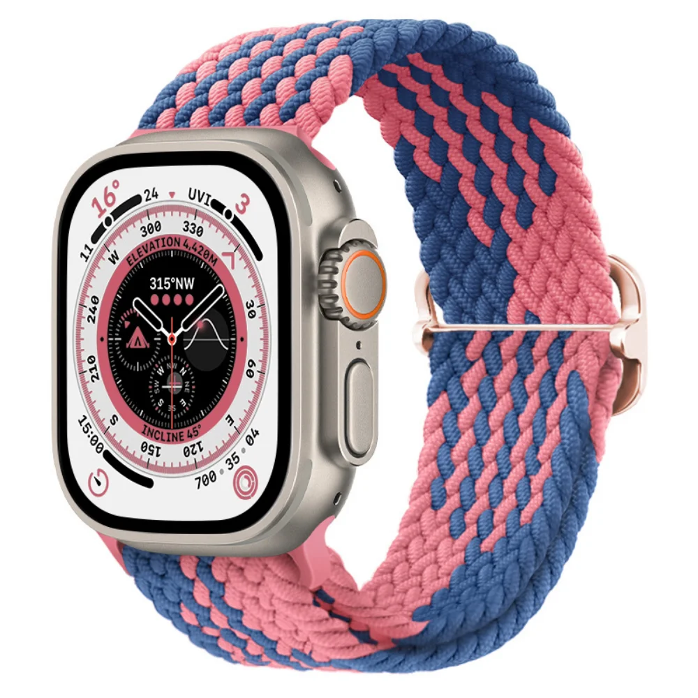 Nylon Strap For Apple Watch 12 11 10 9 8 7 46mm 42mm Adjustable Wristband iWatch Ultra4-3-2-1 49mm 6 5 4 SE 45mm 41mm 44mm Belt