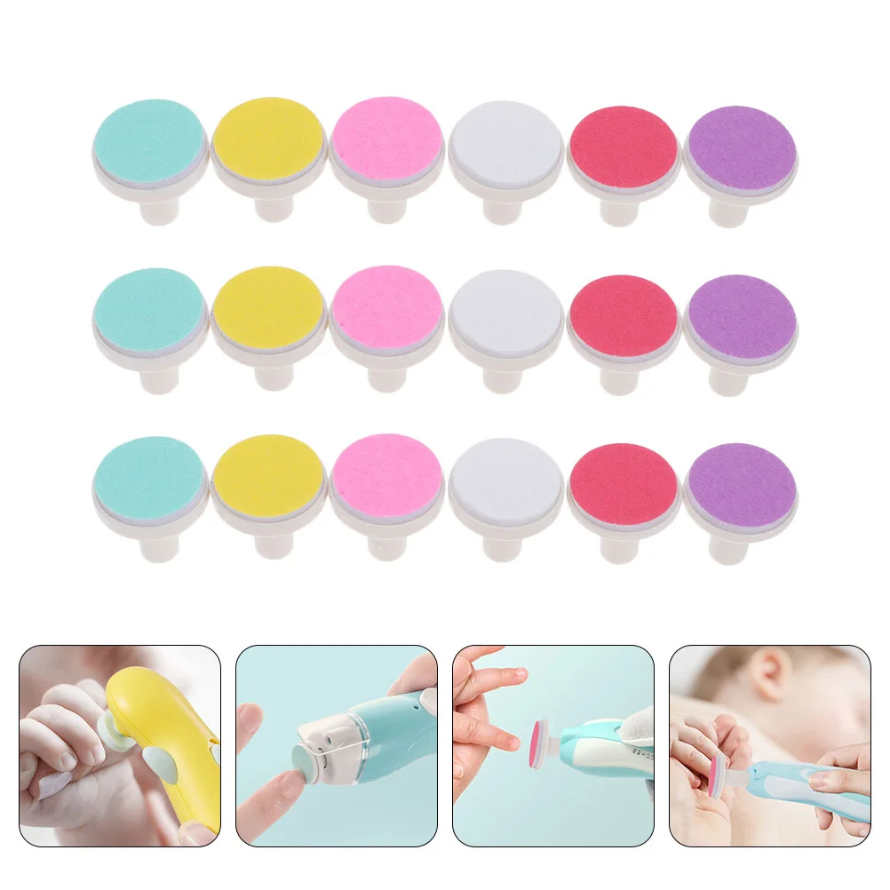 18 Pcs Electric Nail Trimmer Pads Grinding Head Care Tools Heads Clippers Newborn File