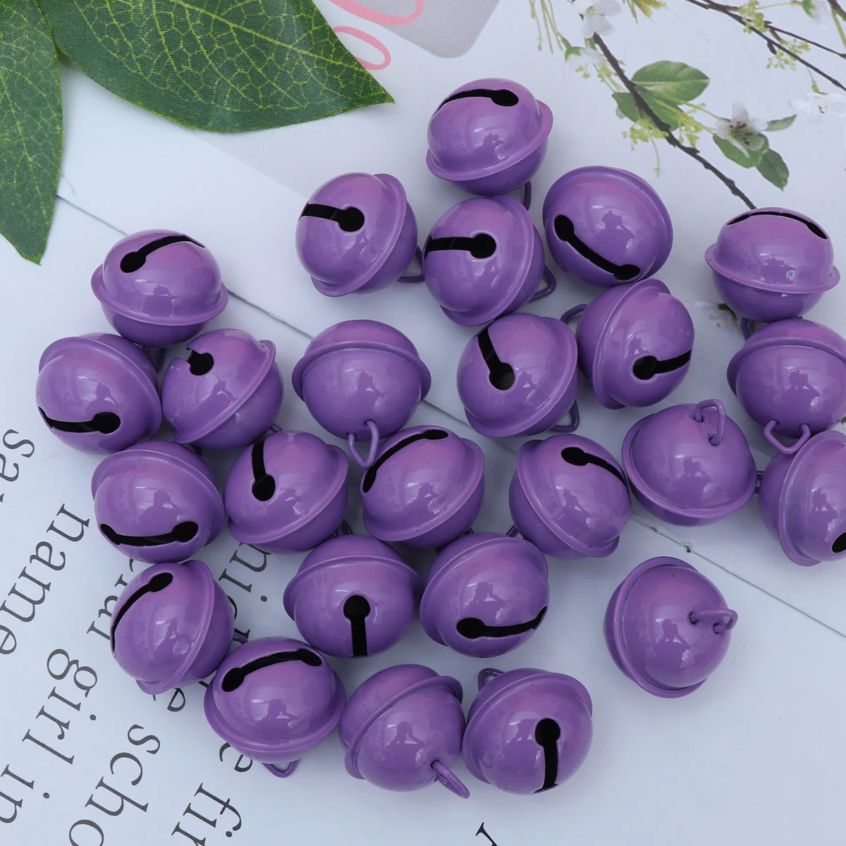 

100pcs Small Decoration Diy Alloy Christmas Bells For Craft Jewelry Pendant Holiday Home Decor Mini Bells Purple