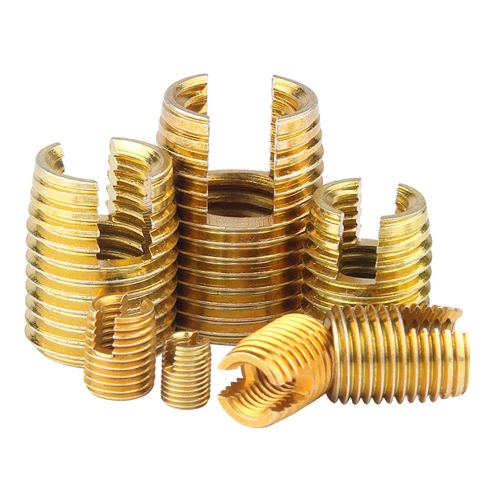 2/5/10Pcs M2 M2.5 M3 M4 M5 M6 M8 M10 M12 M14 M16 Self Tapping Thread Insert Screw Bushing Slotted Type Thread Repair Inset